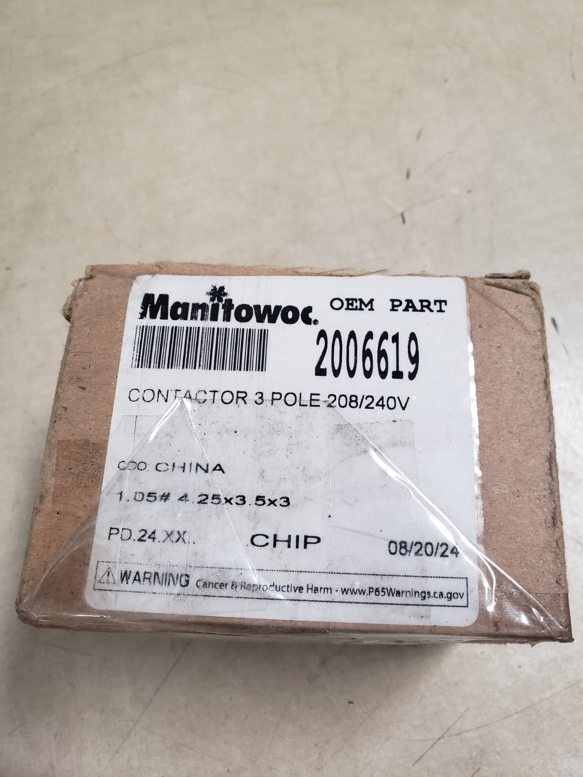 Manitowoc Ice 2006619 Contactor 3 Pole 208/240V - Genuine OEM