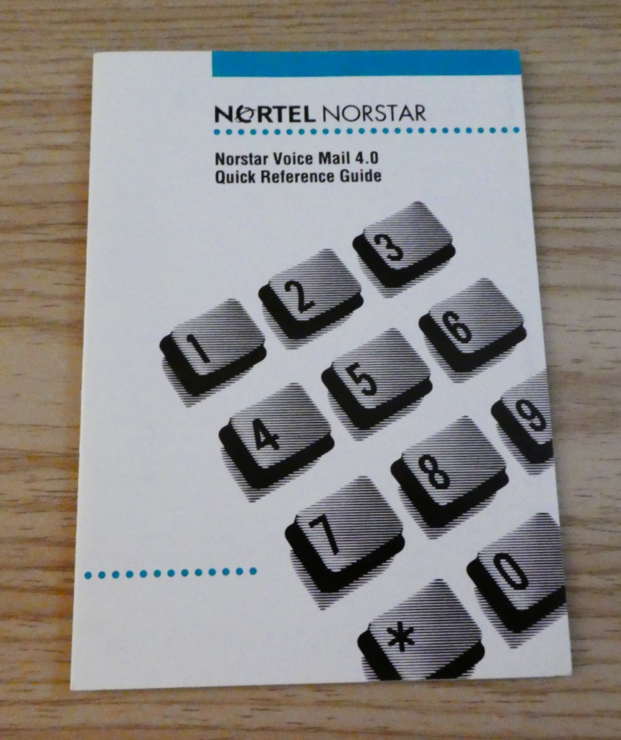 Nortel Norstar Voice Mail 4.0 Quick Reference Guide