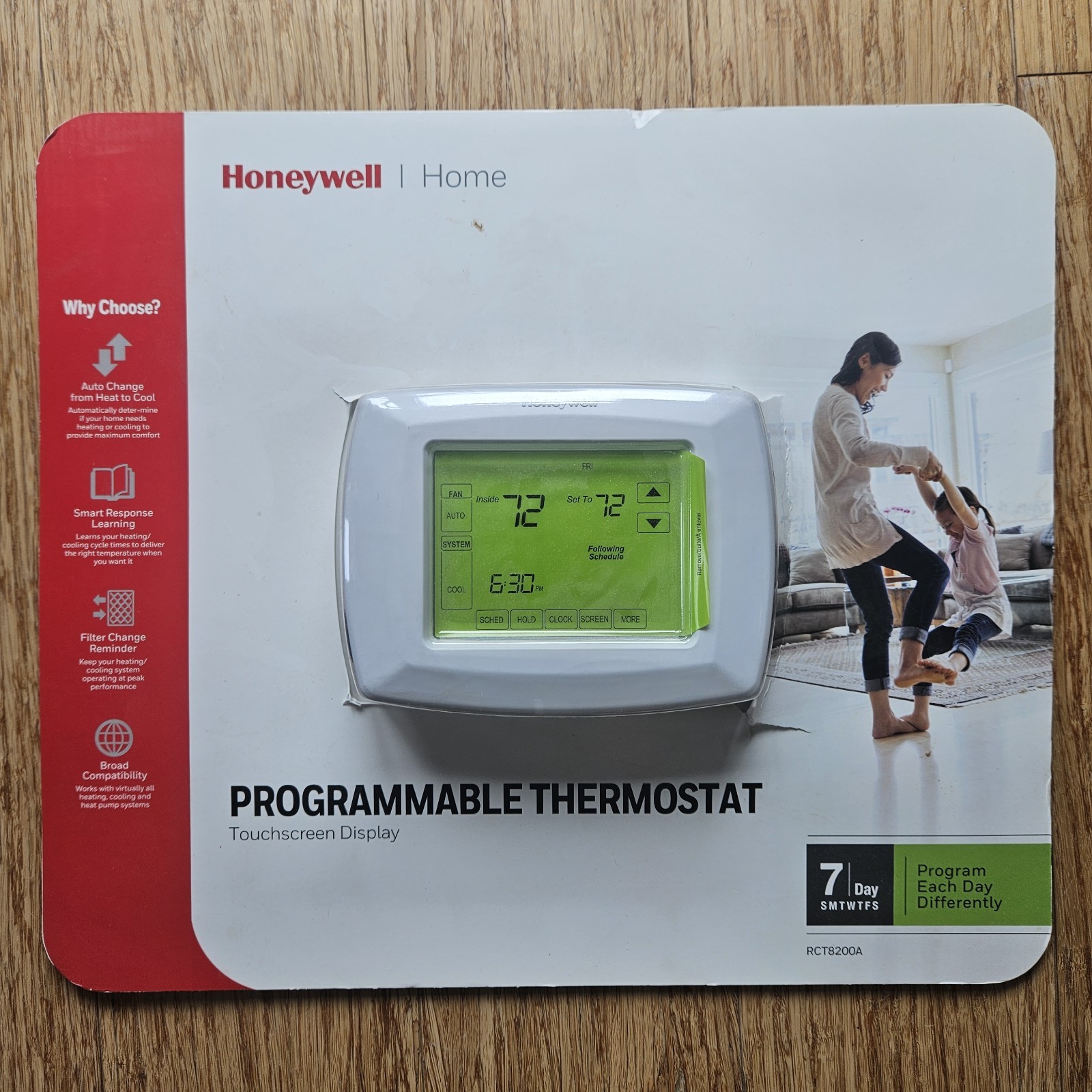New Honeywell Home Programmable Thermostat RCT8200A - NIB -Full # RCT8200A1001