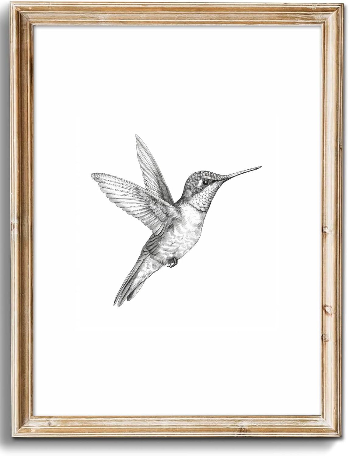 uniro Vintage Wall Art Prints Farmhouse Decor 8x10 inch, Humming bird
