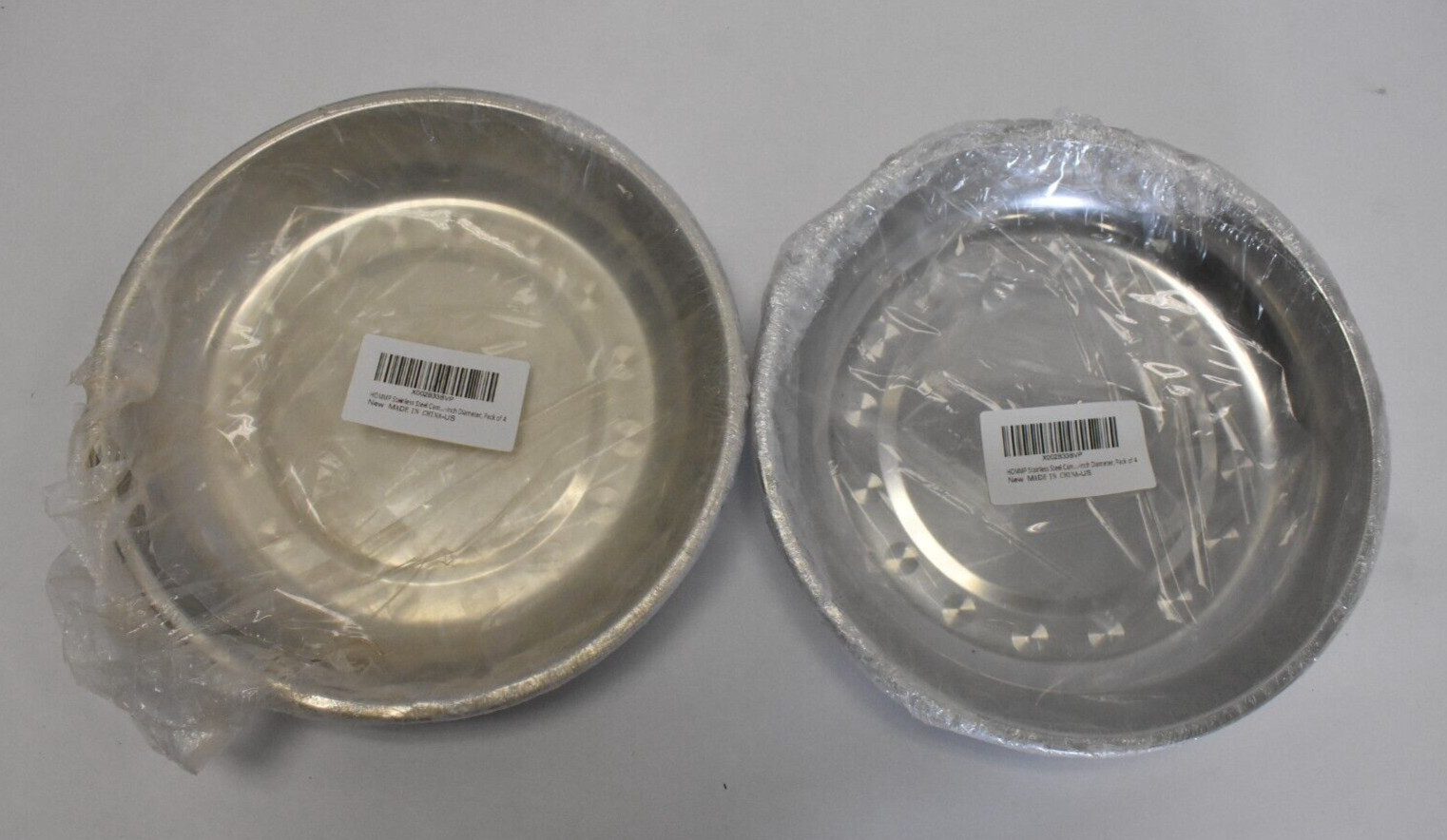 Hommp Stainless Steel Round Plate Camping Metal Dinner Plates 10" 2 Packs Of 4