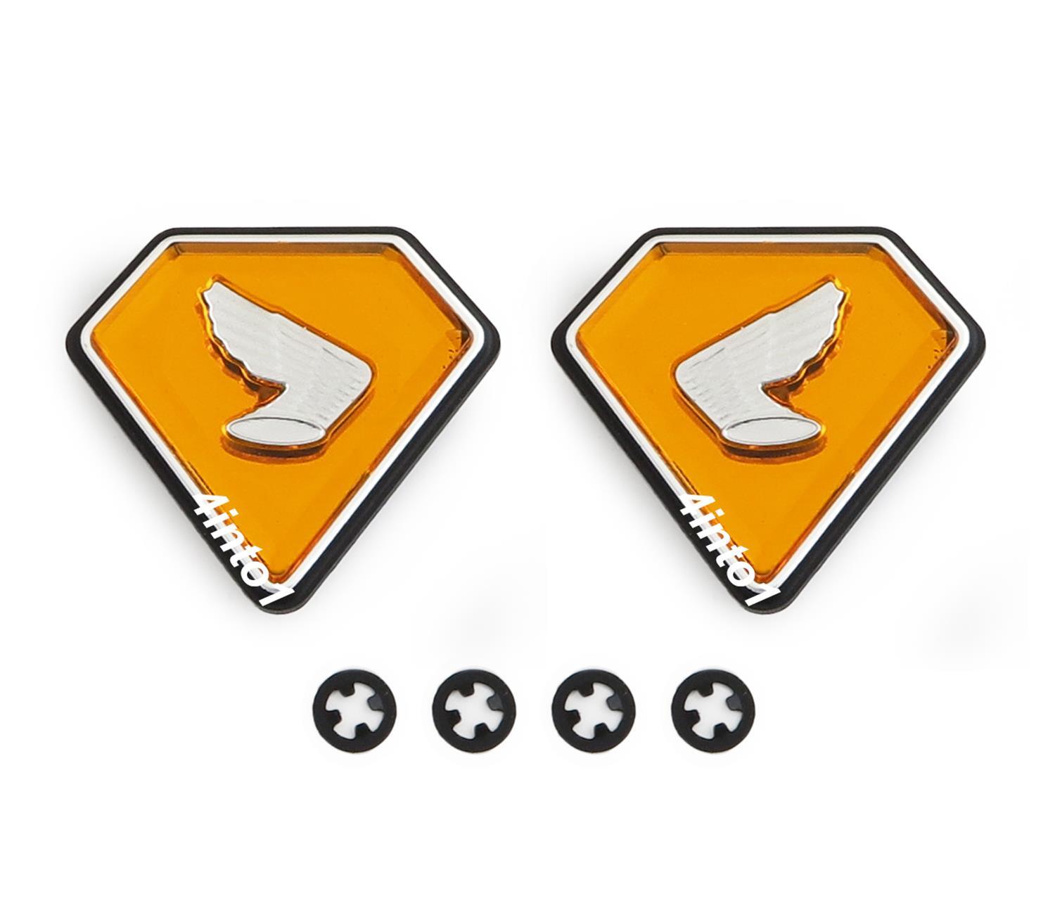 Side Cover Emblems - Left & Right - Orange Honda Wing - Honda CB750K 1971-1976