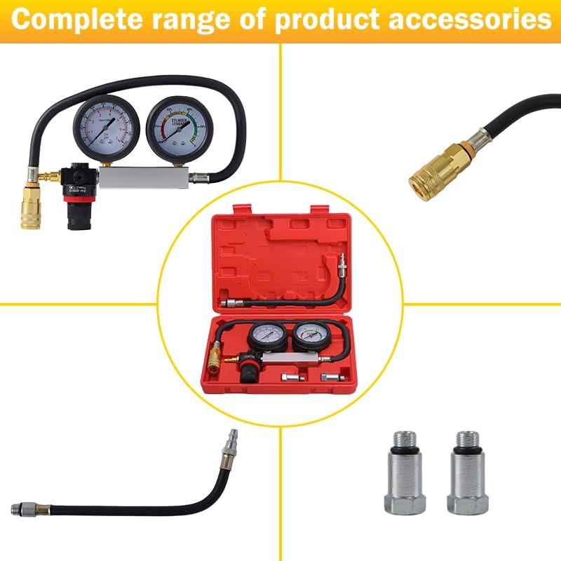 Automotive Cylinder Leak Down Tester Kit for Engine Compression Testing