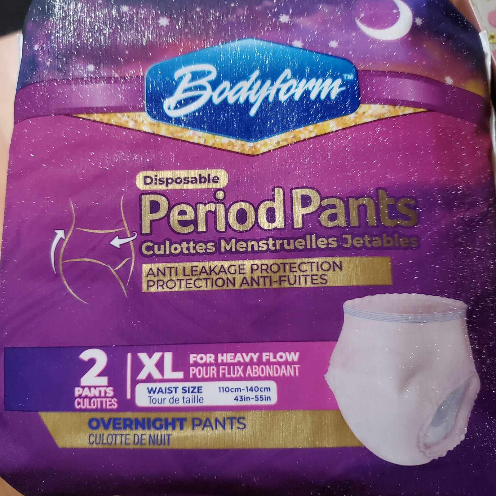 Bodyform Disposable Overnight Period Pants Size XL 2Pack