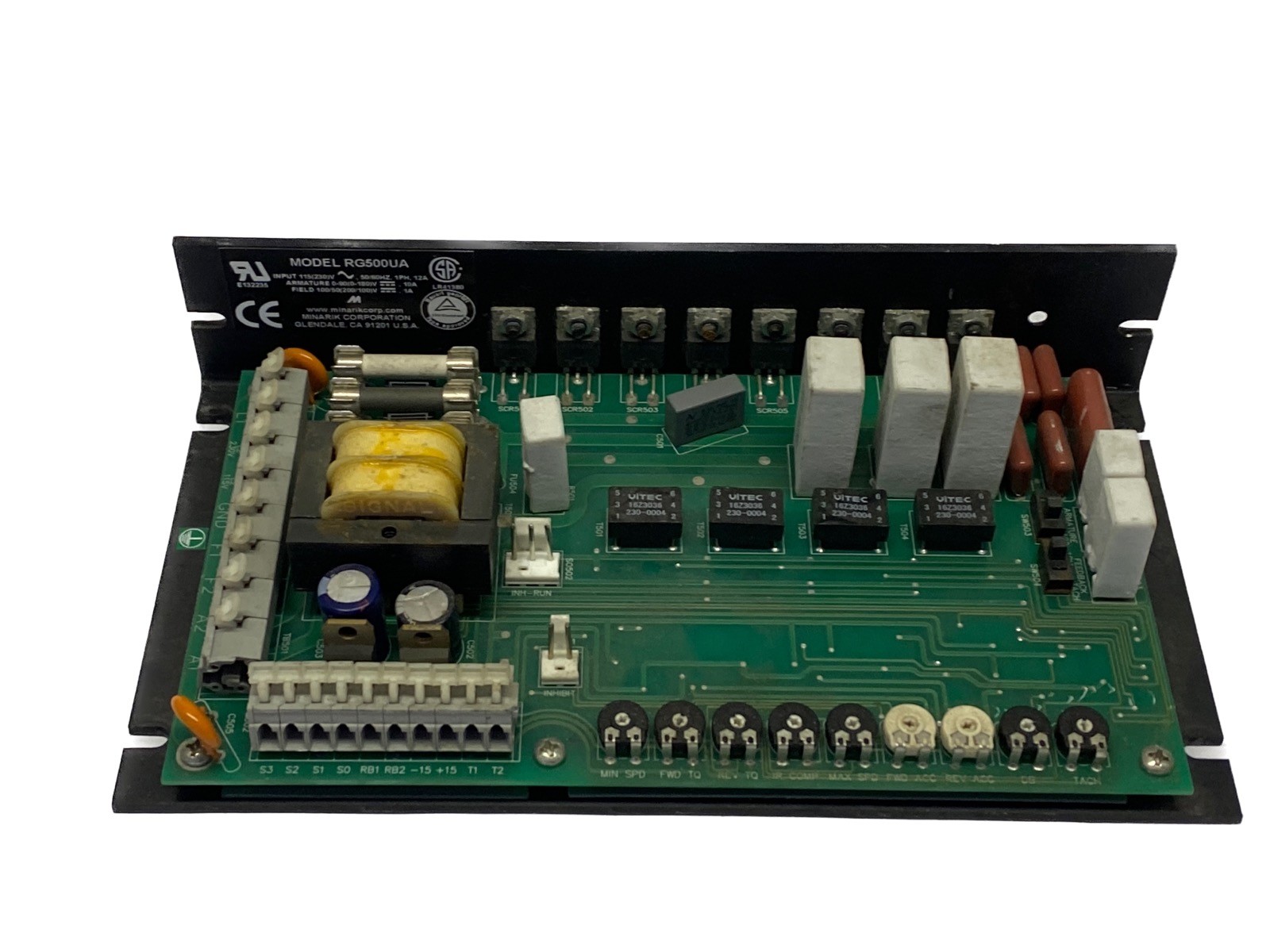 USED Minarak Drives 115/230V 50/60Hz 1PH 12A Motor Control Board RG500UA