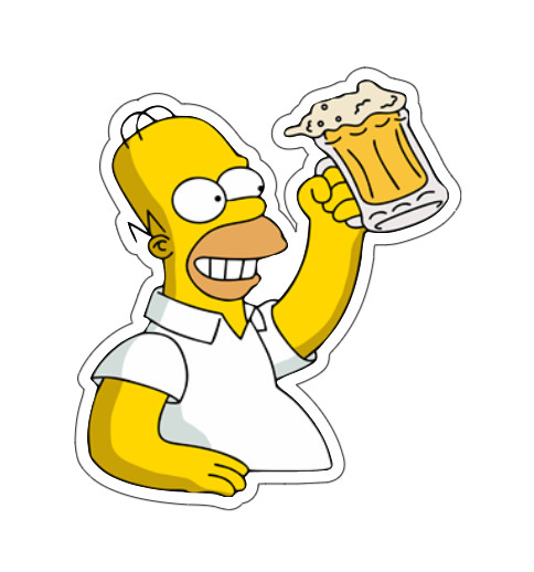 7x6cm 6pcs Homer Simpson Vinyl Stickers Laptop Mobile Phone Books Waterproof