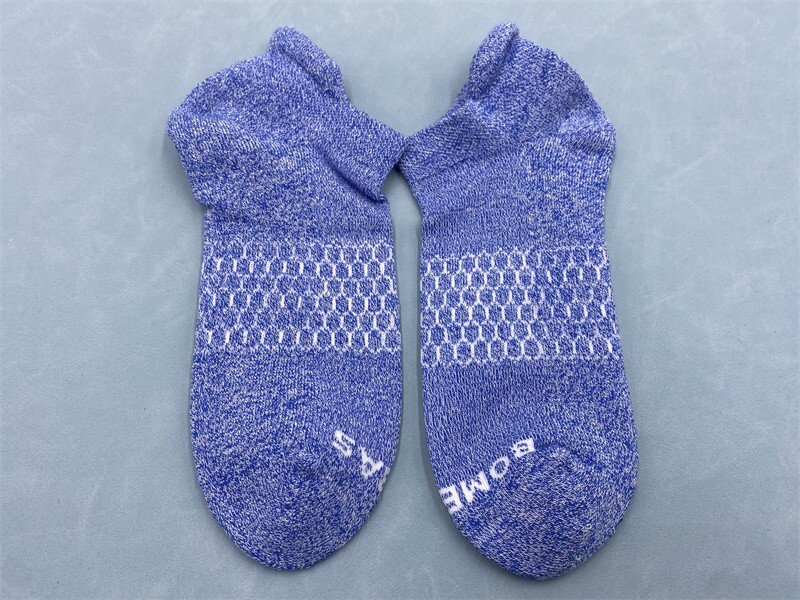 3 Pairs Bombas Men's All-Purpose Performance Blue Ankle Socks Size Large