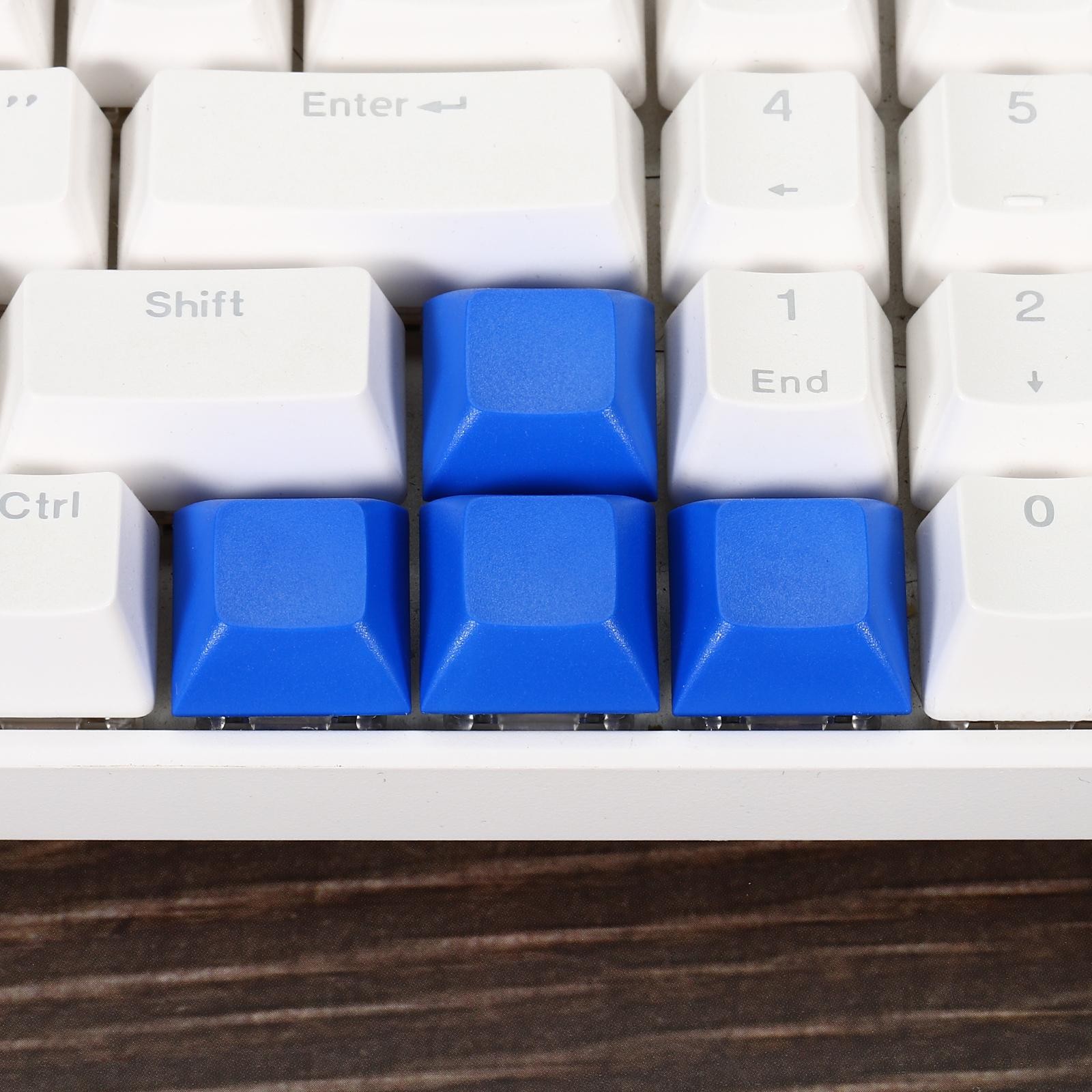 1U Blank Keycaps, 5 Pack MX Keyboard Replacement Universal PBT Mechanical, Blue