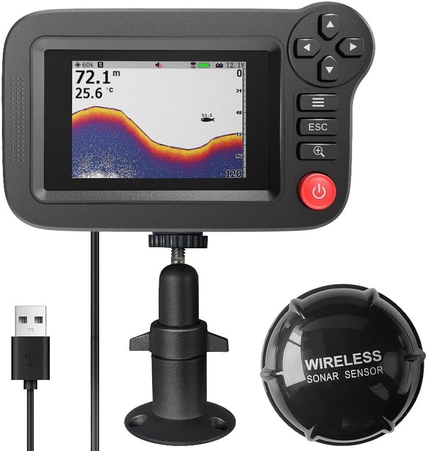 Handheld Fish Finder Portable Fishing Kayak Fishfinder Fish Depth Finder Fishing