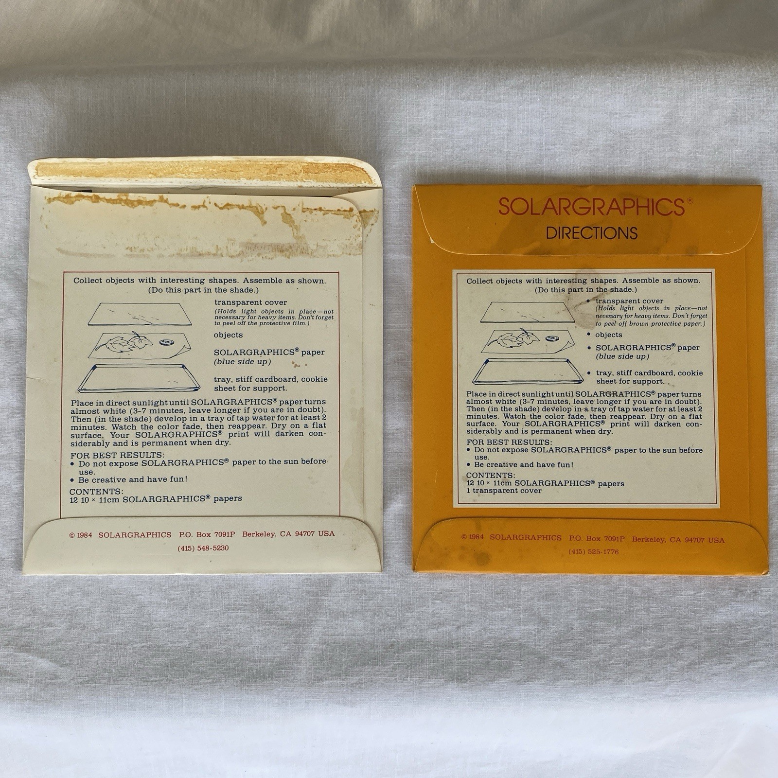 Vtg SEALED Solargraphics Kit & OPEN Refill 24 Total 10x11cm Sun Sensitive Papers
