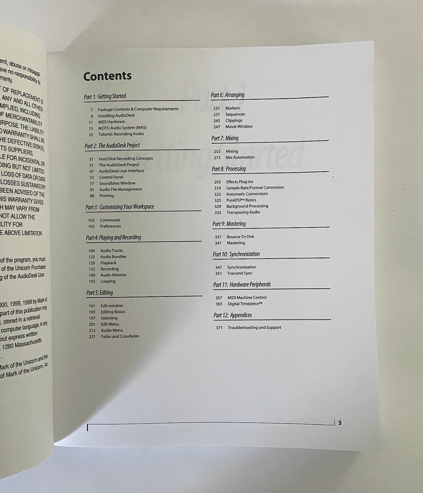 Audio Desk Version 2 for Mac OS X Motu User Guide Paperback Book