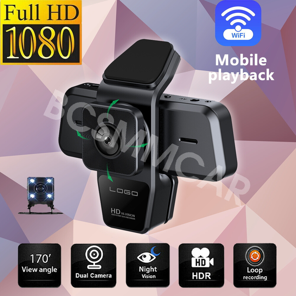 Dash Cam 3 Channel 4K Dash Camera Three Cameras W/WiFi Loop Recording G-Sensor