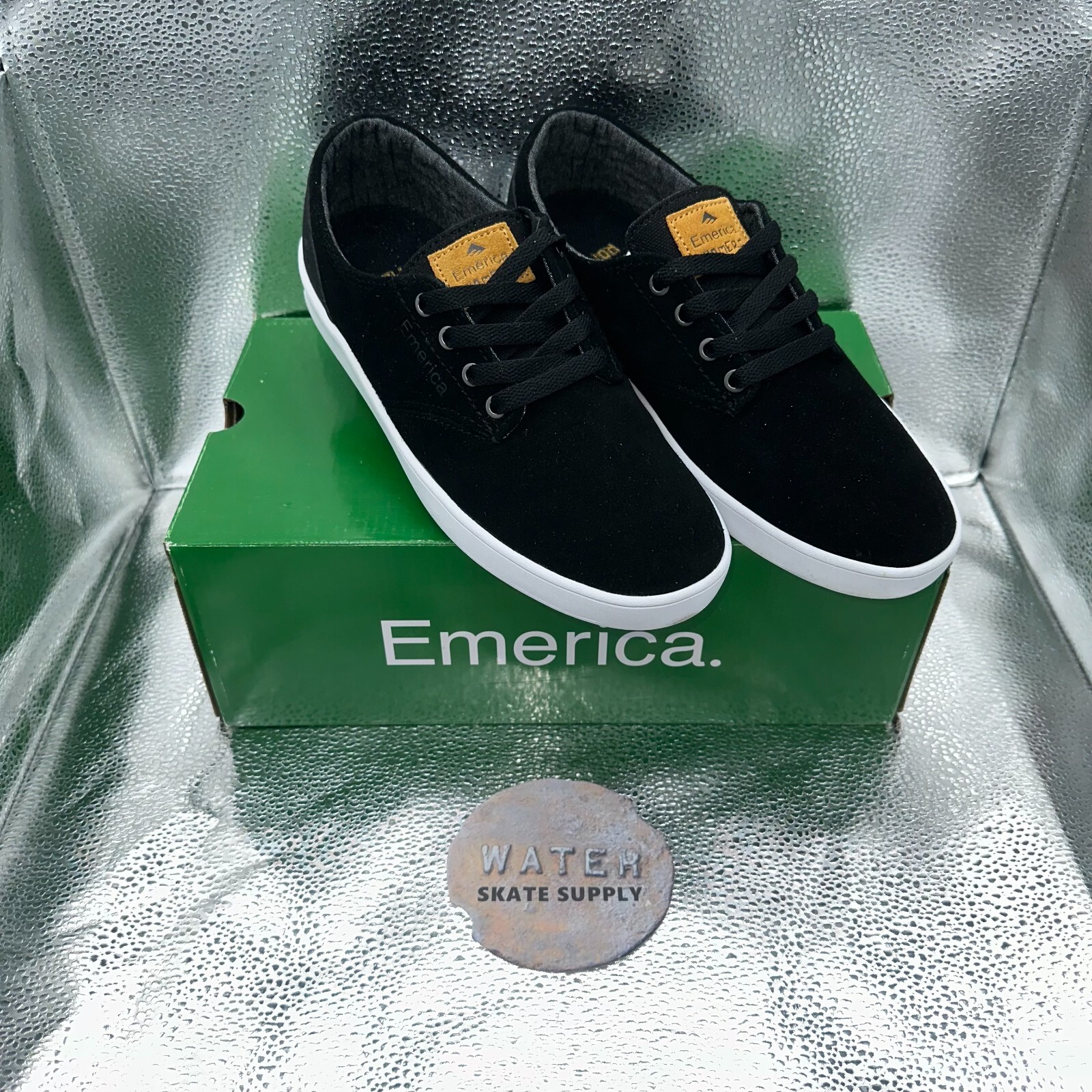 Emerica Romero Laced Black/Black/White Shoes - Size 7 - Brand New In Box