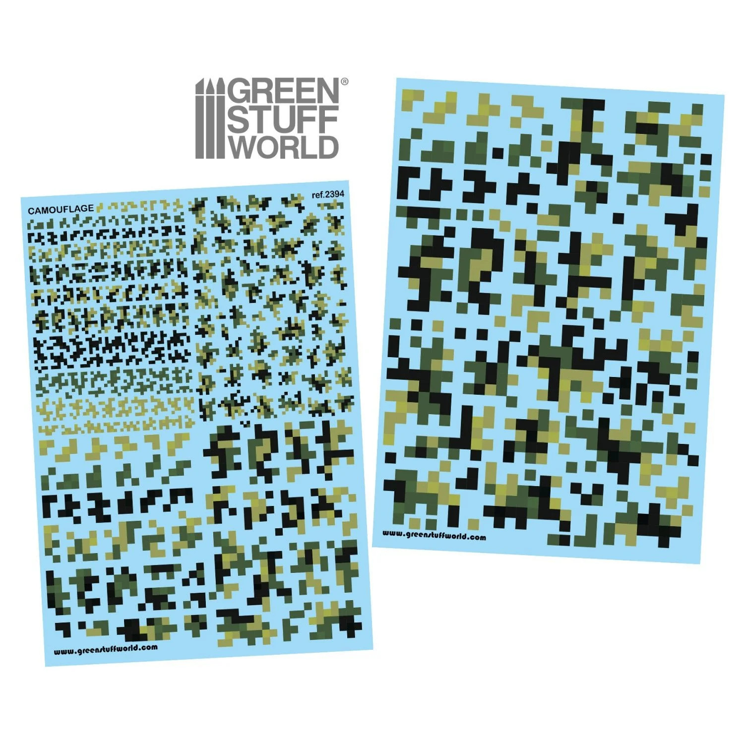 Green Stuff World Waterslide Decals - Digital Forest Camo - Wargming and Modelin