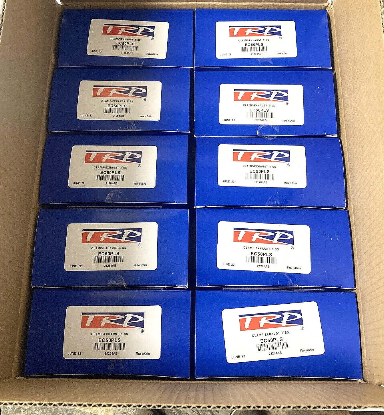~BRAND NEW 10-PACK of STAINLESS STEEL PREFORMED 5" TRUCK EXHAUST CLAMPS~ EC50PLS
