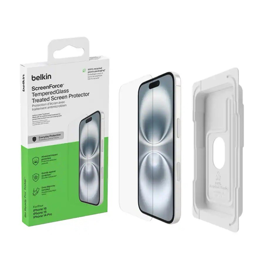 Belkin ScreenForce TemperedGlass Screen Protector iPhone 16 / 15 / 14 Pro G22