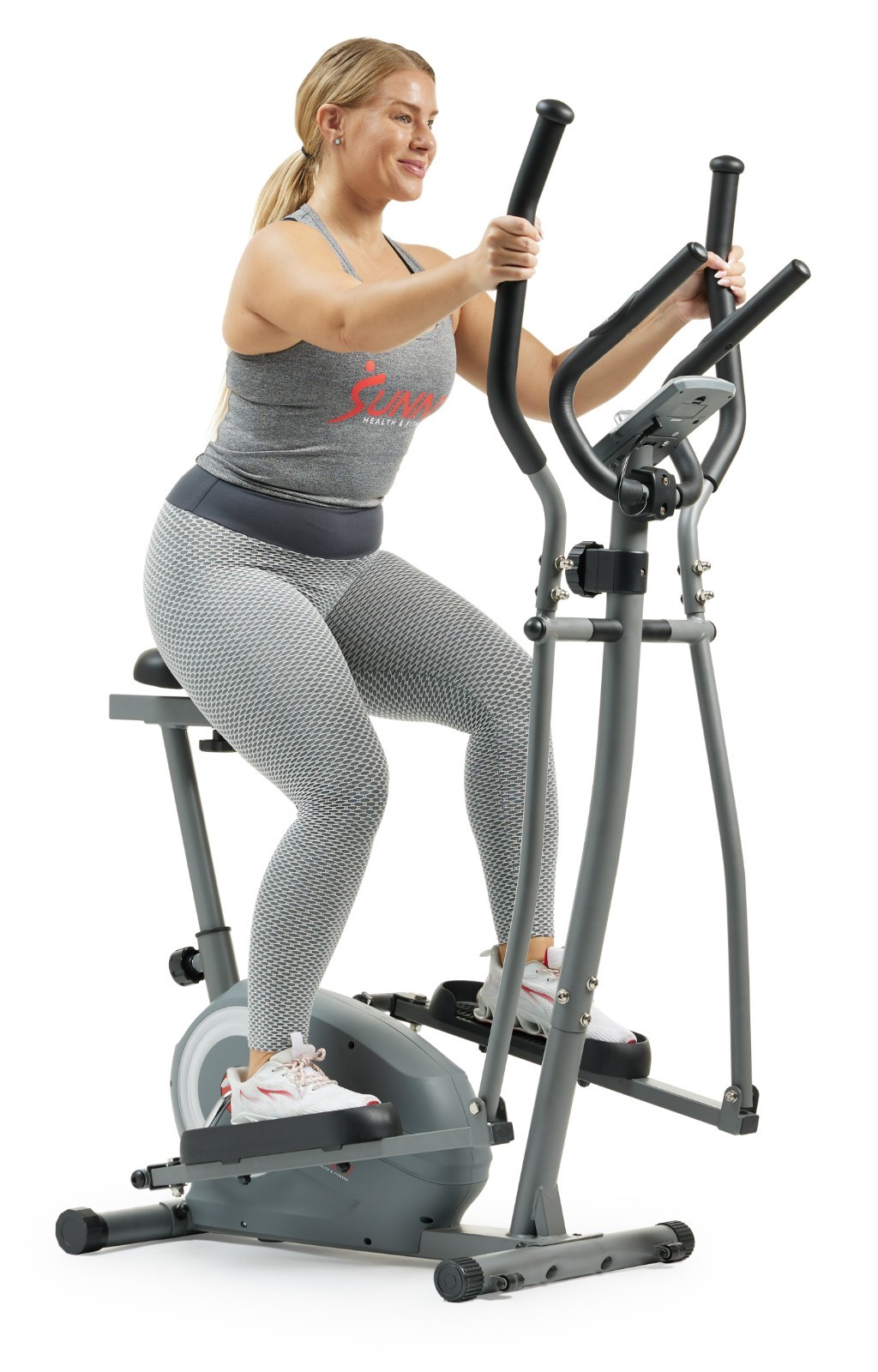Dual Mode Elliptical and Bike Exercise Machine Adjustable Resistance Sit Stand