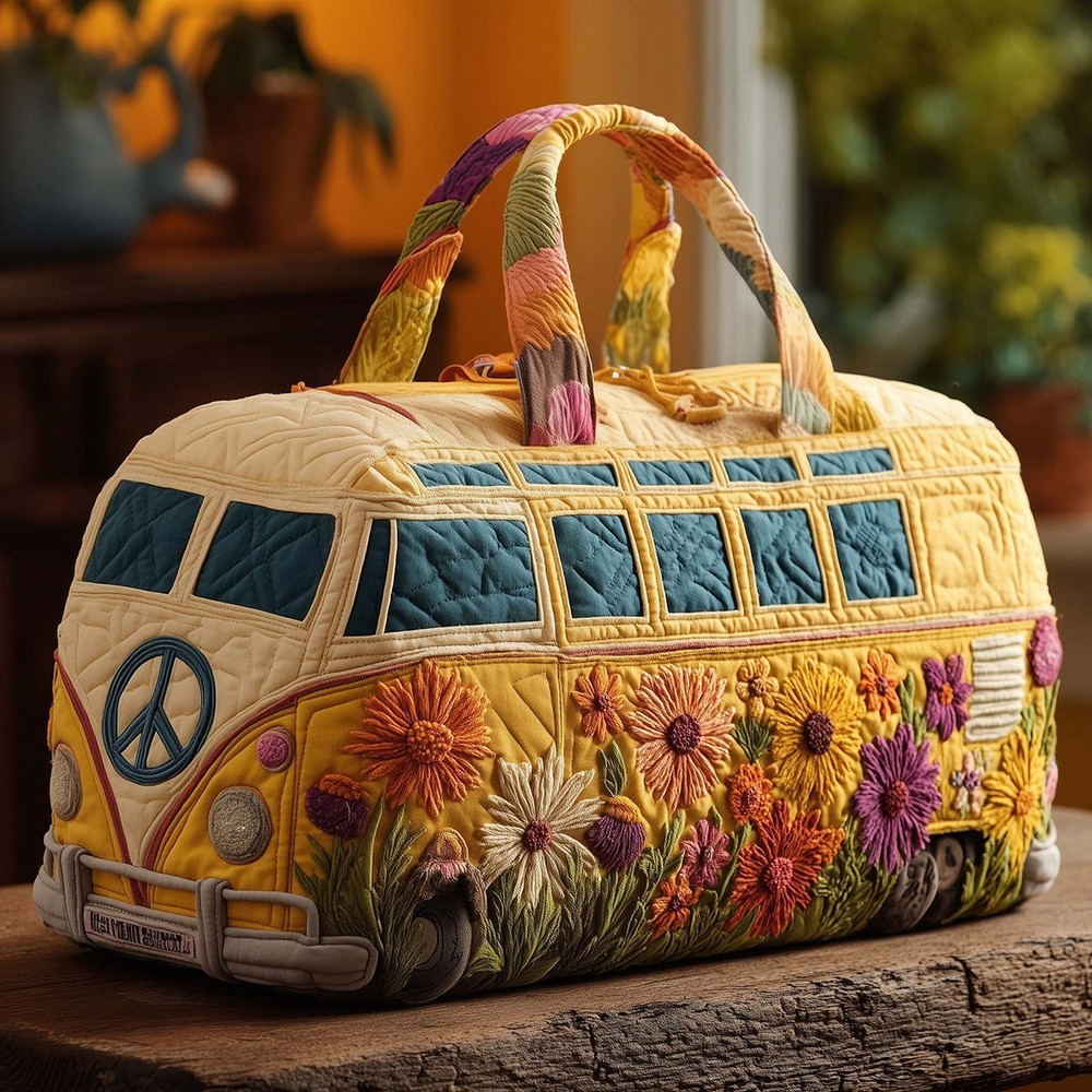 Quilted Embroidery Travel Duffel Bag Handbag Multi-use Sport Gym Luggage Bag 3