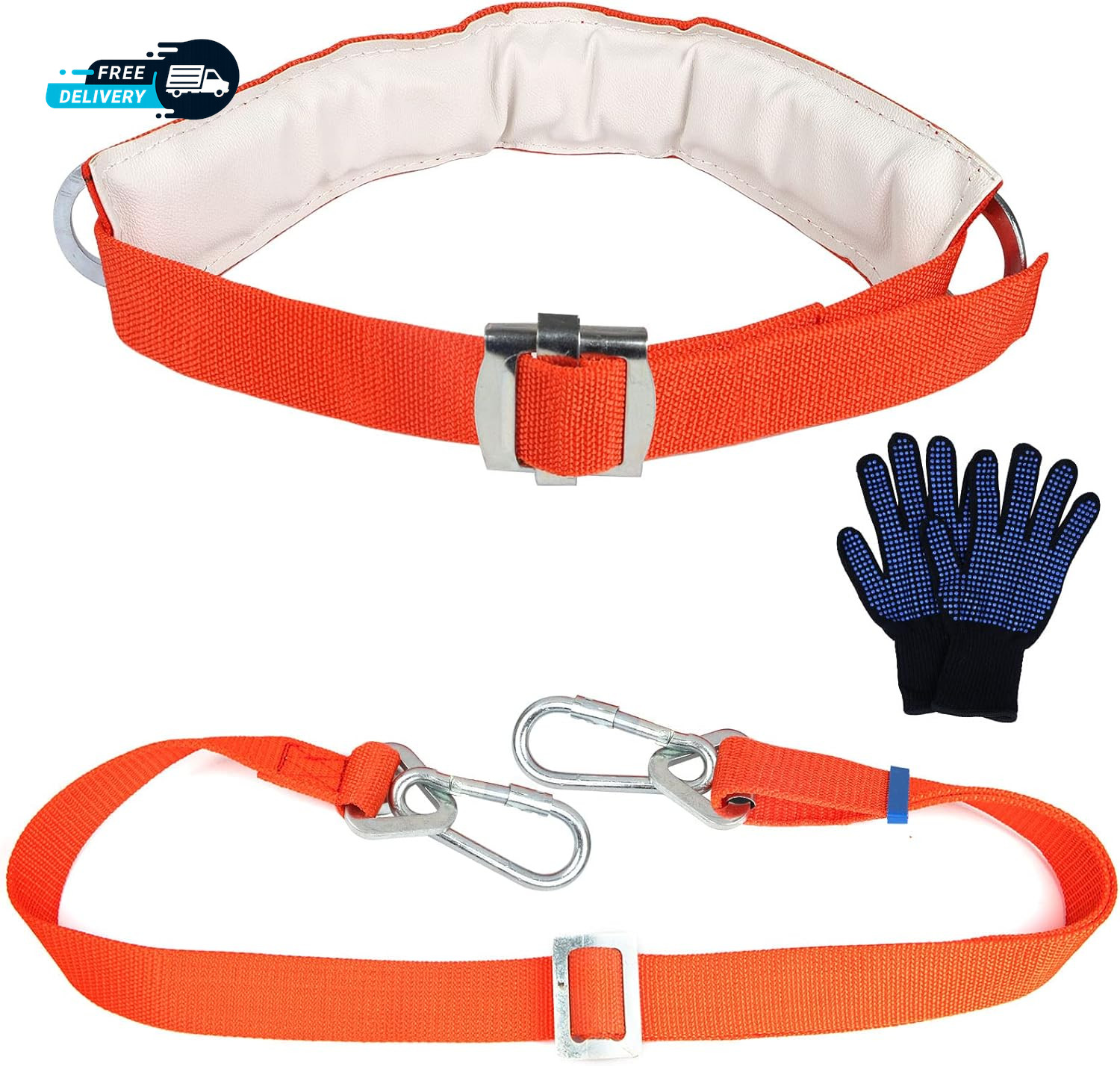 Safety Belt with Adjustable Lanyard - Tree Climbing Belt Harness with Fall