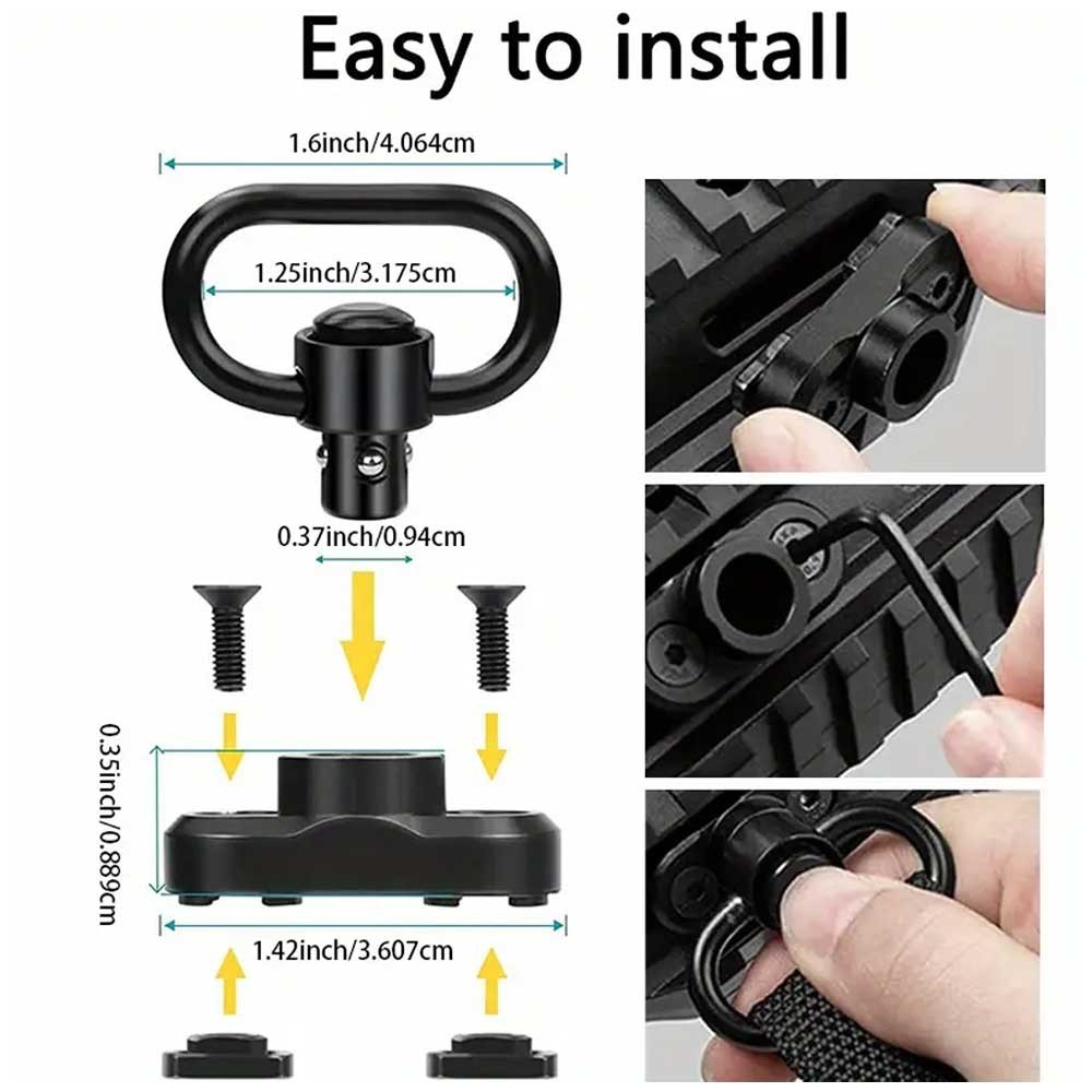 Green QD 1 2 Point Multi Mission Sling Quick Detach W/ D Ring&Mount Kit