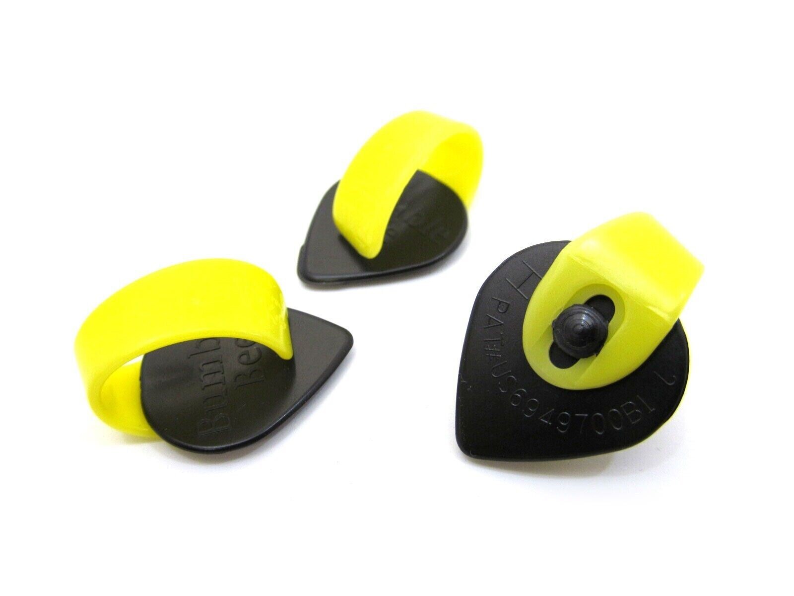 3 Pack Fred Kelly Bumblebee Thumb Picks Jazz Teardrop Large Extra Heavy