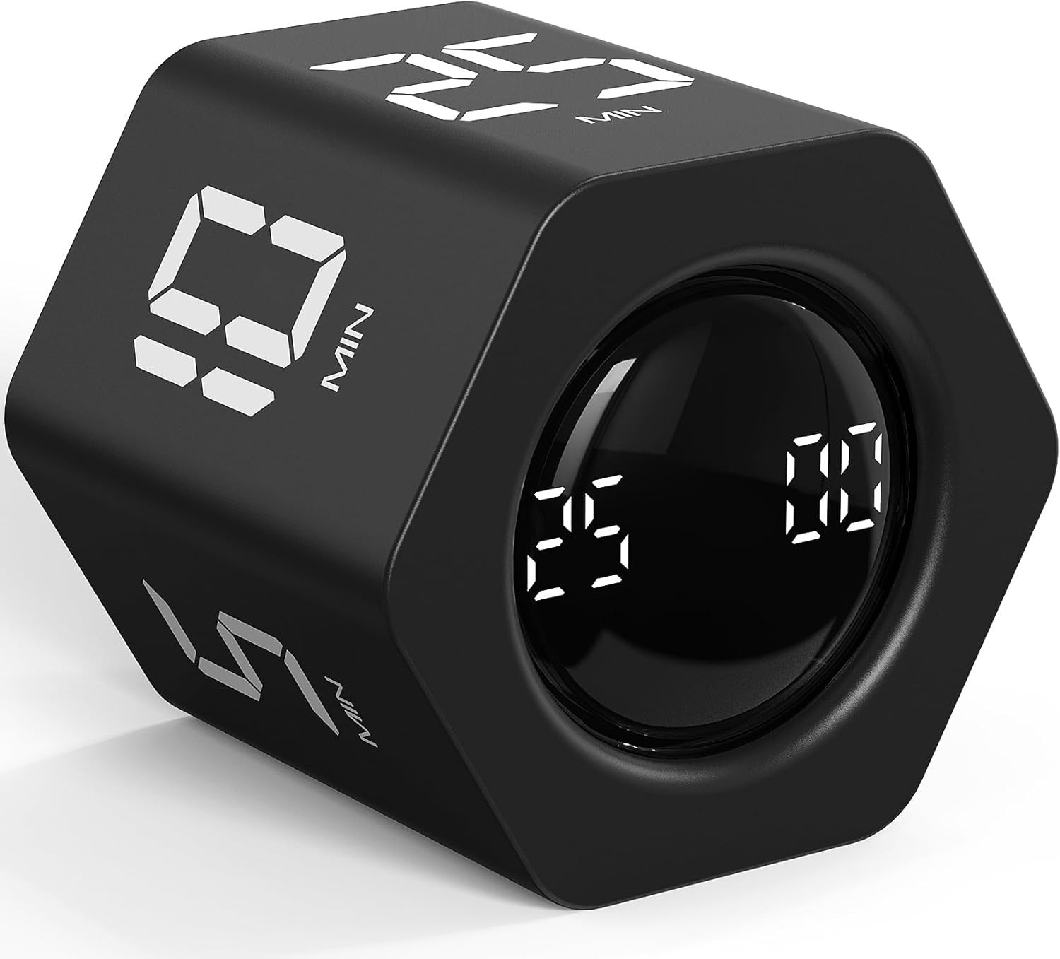 Rotating Pomodoro Timer 5, 25, 10 30,60 Mins Preset Stopwatch, Desk Flip Prod...