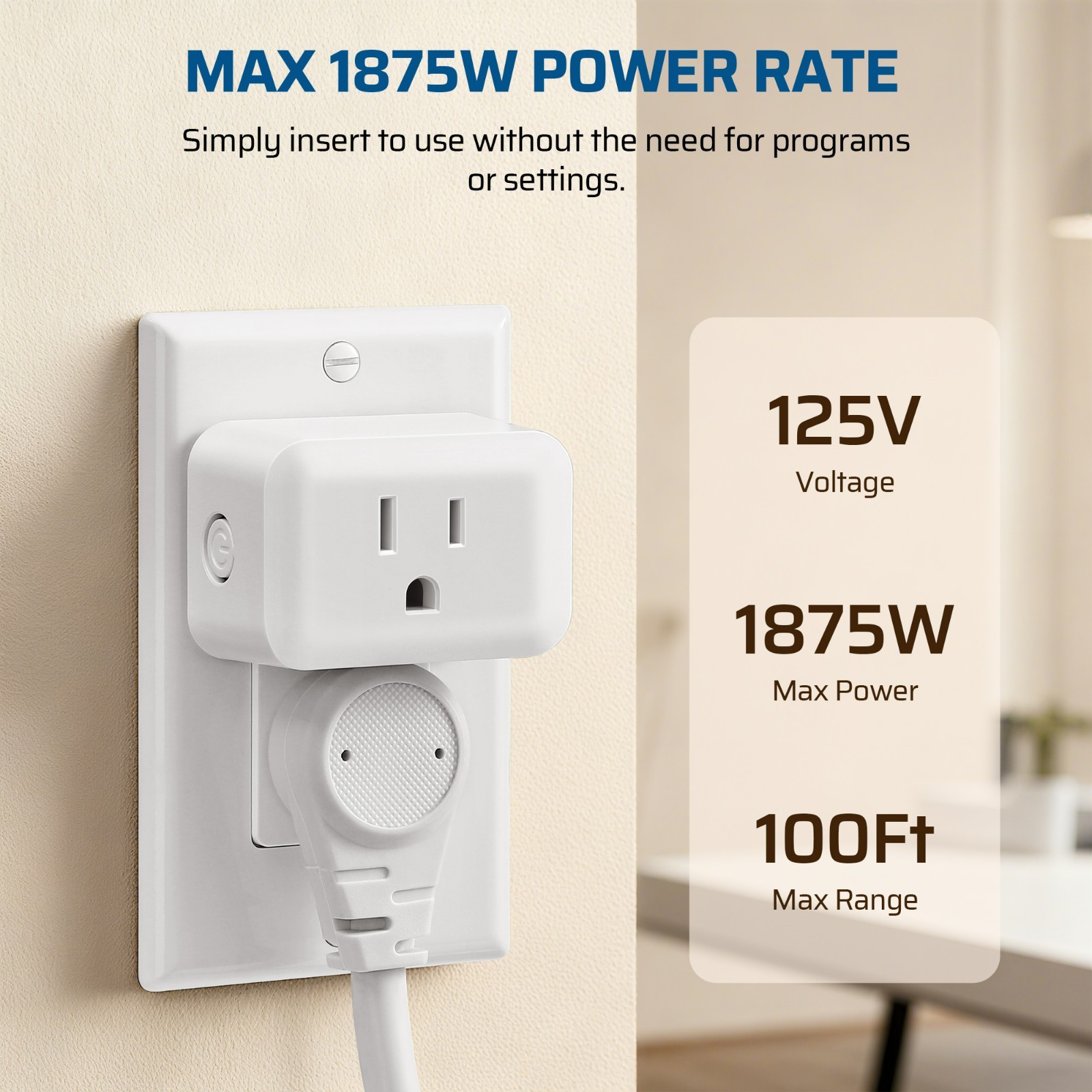 DEWENWILS Wireless Remote Outlets (3 Outlets + 1 Remote) - 100ft RF,UL