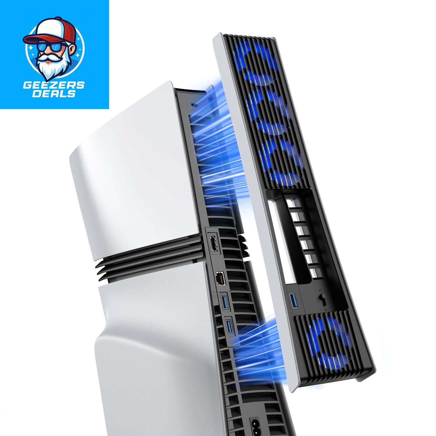 Upgraded Cooling Fan for PS5 Pro with 4 Fans & 36 Blades, Quieter Cooler with Ad