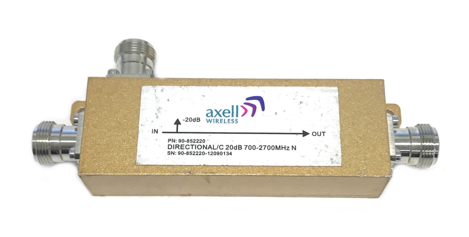Axell Wireless 90-852220 RF Directional Coupler 20dB 700–2700MHz N Type
