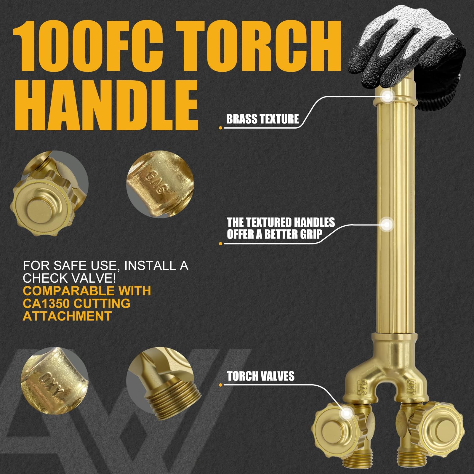 AWLOLWA Cutting Attachment Torch - Oxyacetylene with 100FC Torch Handle, 3-10...