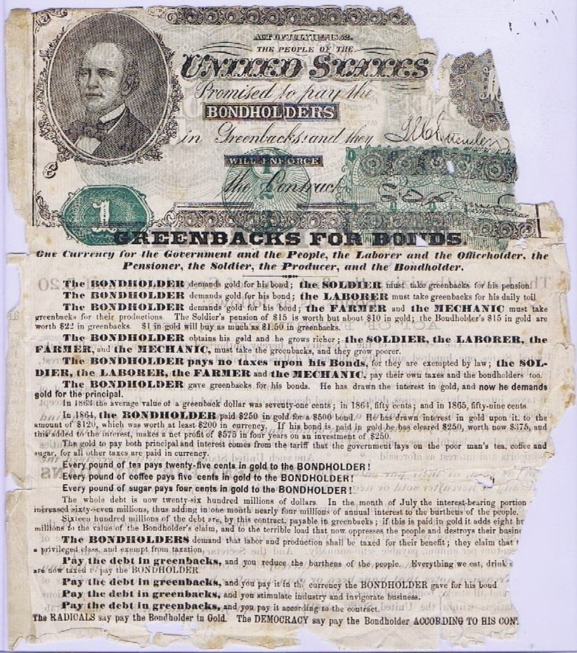 Greenbacks For Bonds-The Contract, Democratic Broadside, Horatio Seymour Campaig