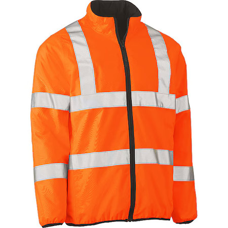 Bisley 333M6350h-Or/2Xl Puffer Jacket, Polyester, Class 3 R, Hi-Vis Orange, 2Xl
