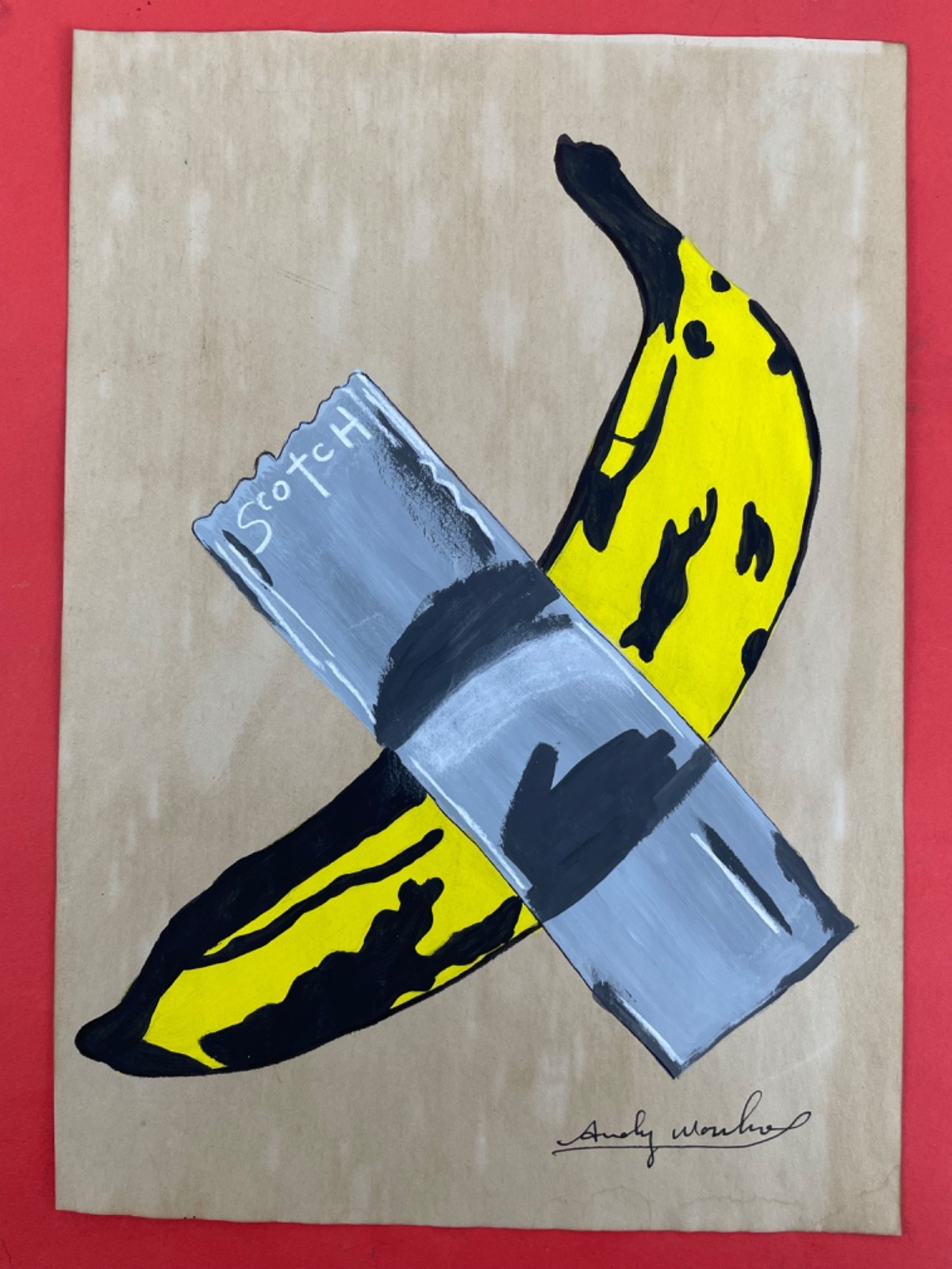 Andy warhol Drawing on paper (Handmade) signed and stamped