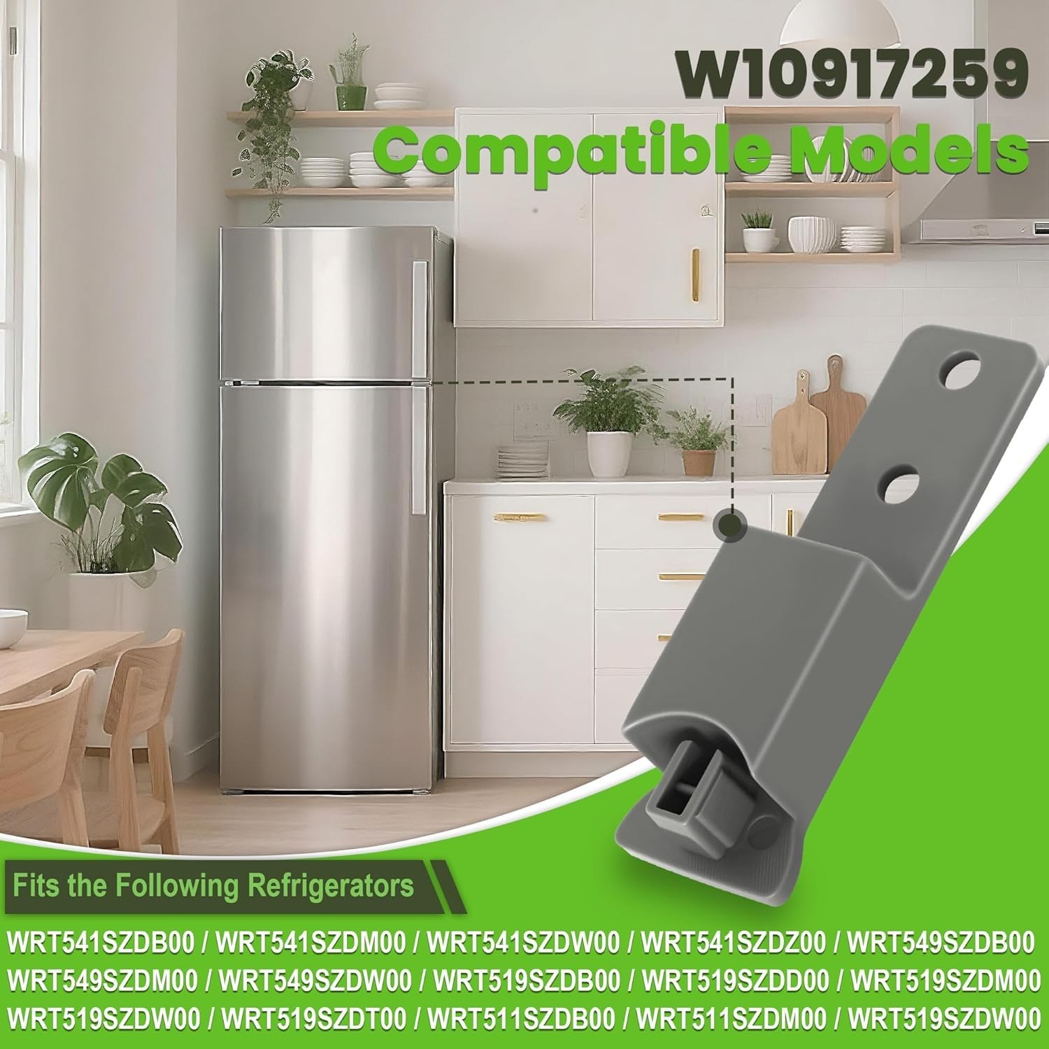 W10917259 Refrigerator Door Handle End Cap 2Pack, Compatible with Whirlpool H...