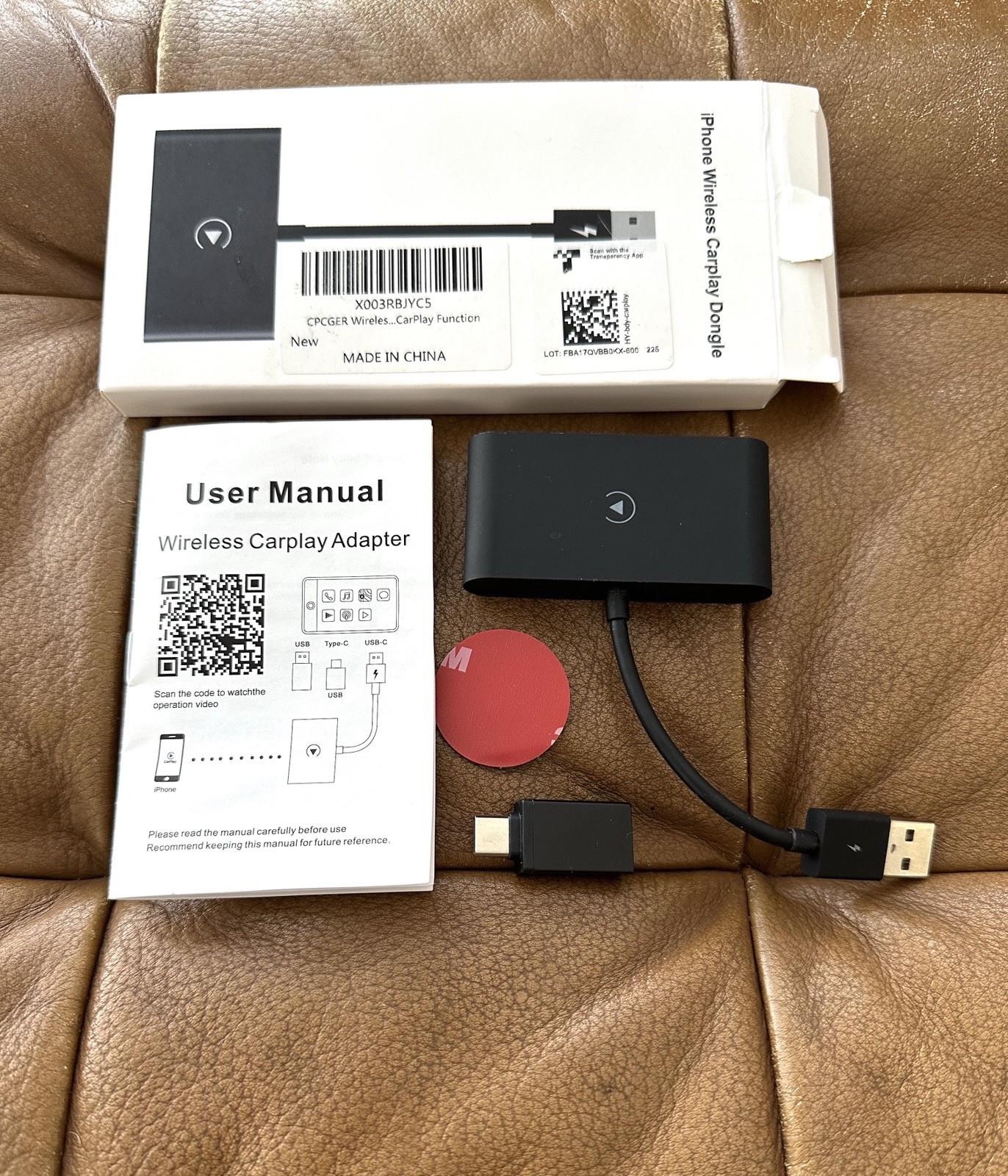 Wireless CarPlay Adapter Dongle Plug & Play 5GHz WiFi USB For Apple iPhone-Black