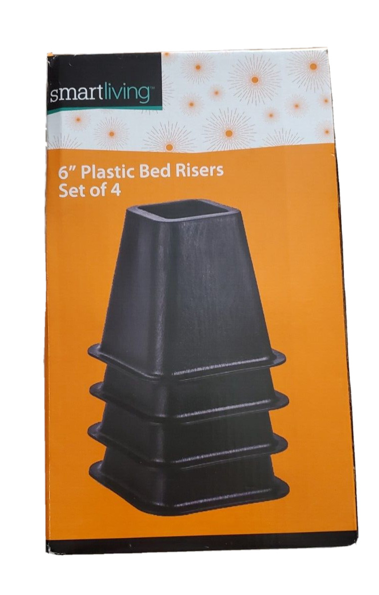 Smartliving 6" Bed Risers Set Of 4 Instant Height & Storage