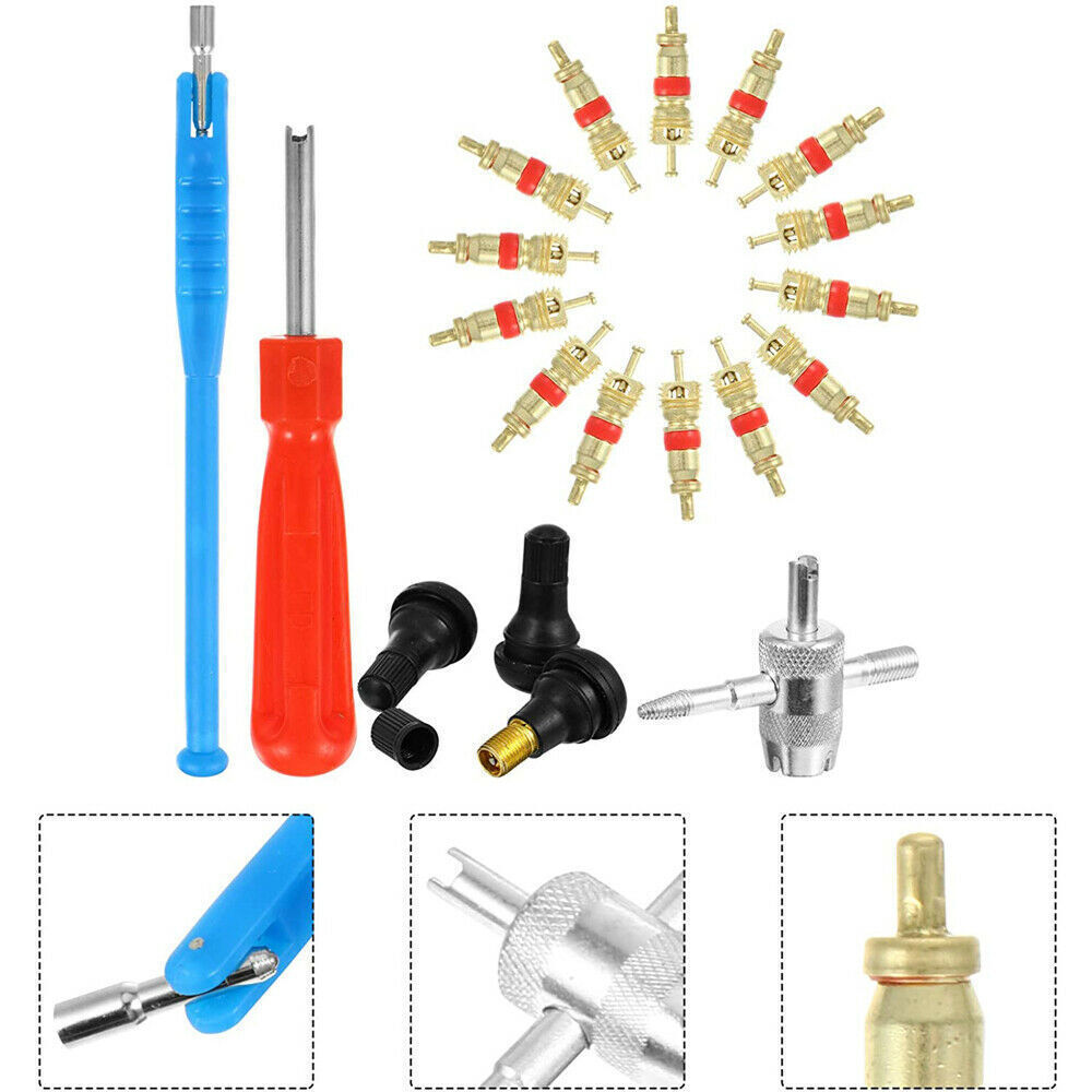 43pcs Set Valve Stem Puller Tool Installer Car Tire Plug Remover Core Repair US