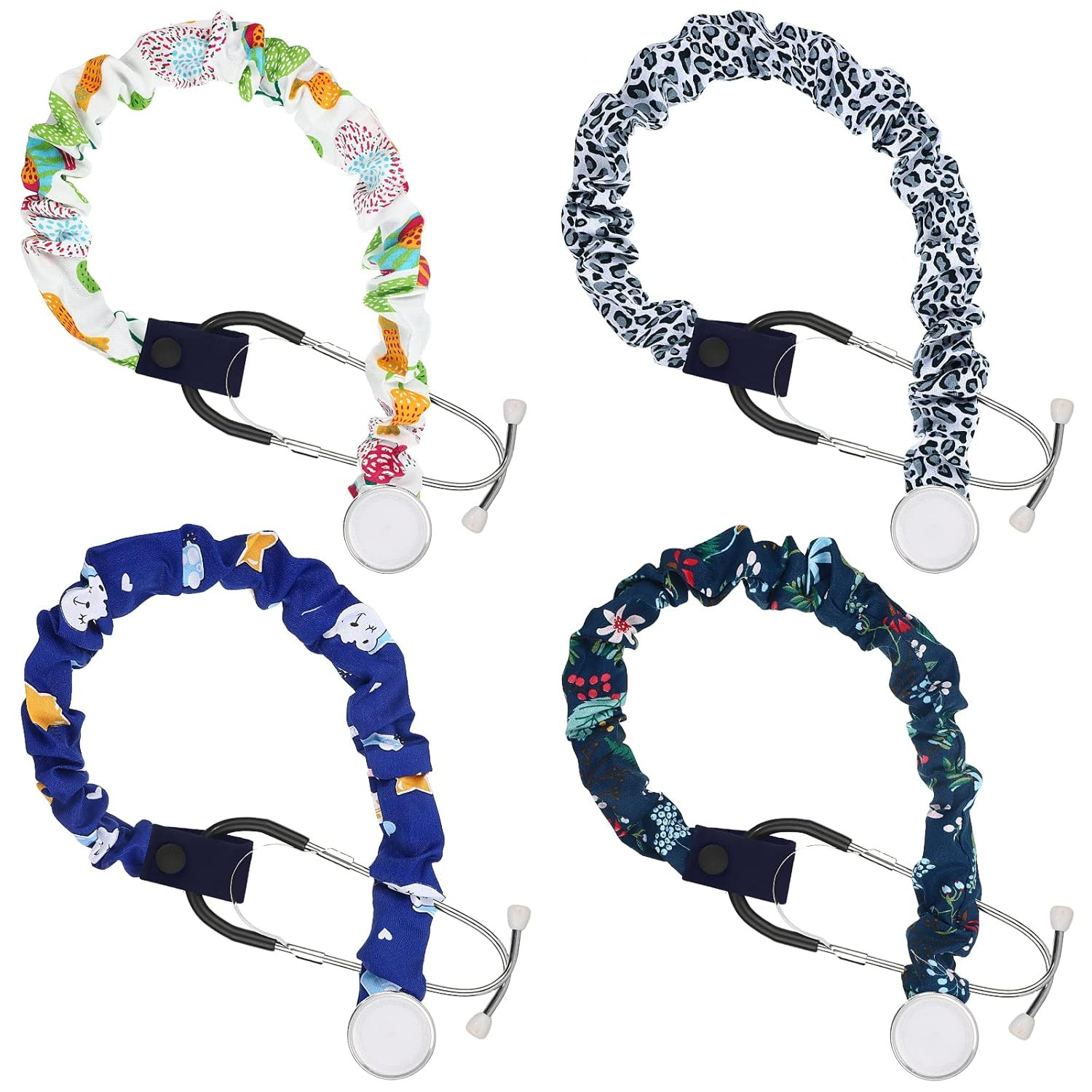 4 Pack Stethoscope Cover Sleeve with Removable Tube for Hospital Nurses Doctors