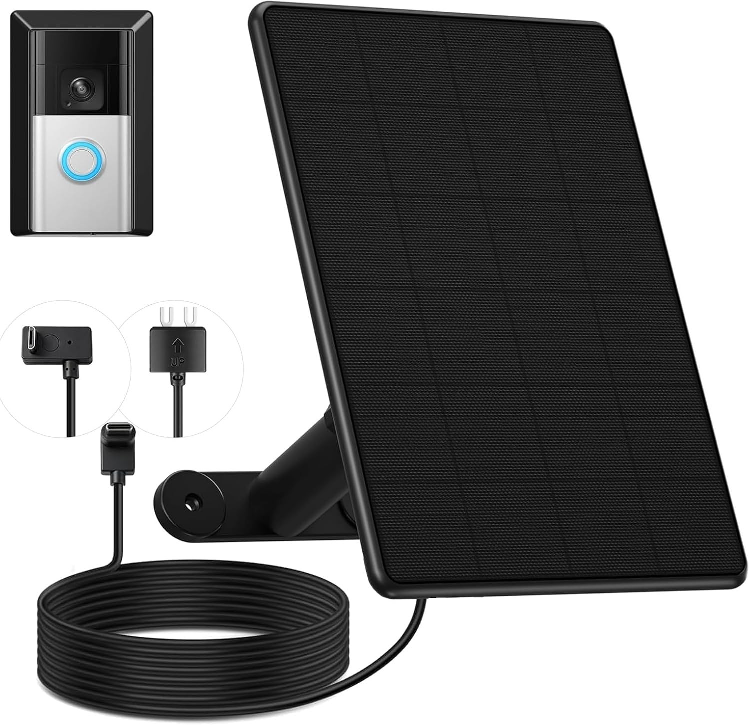 Solar Charger for Ring Battery Doorbell 2024/Plus/Pro, Video Doorbell 4/3Plus/3/