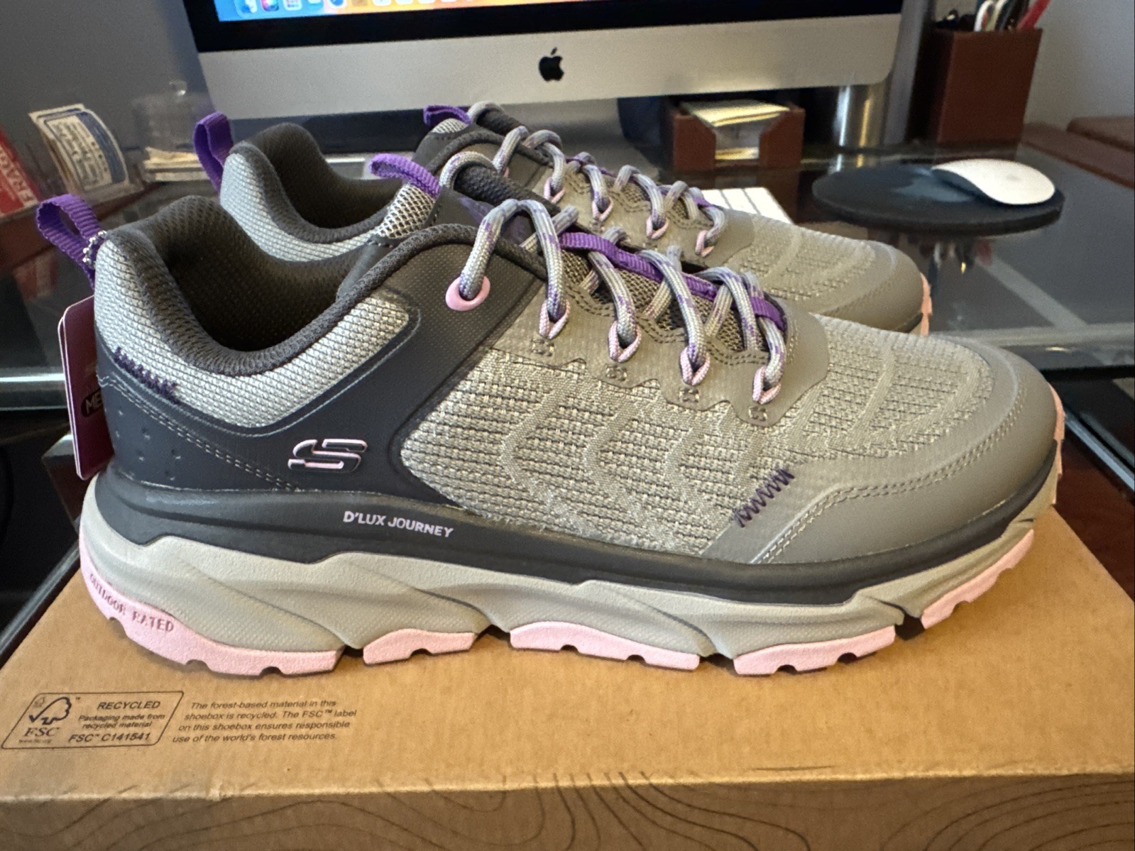 Skechers Women's D'Lux Journey Marigold Charcoal/Purple Shoes (180167/CCPR)