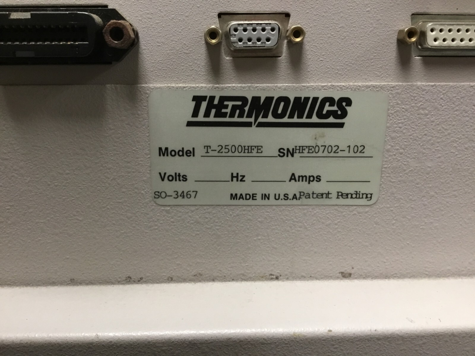 THERMONICS T-2500HFE PRECISION TEMPERATURE FORCING SYSTEM