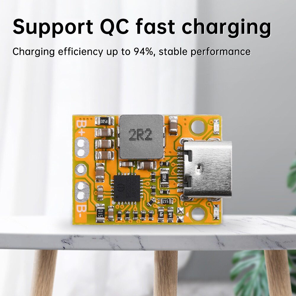 2S 3S Li-ion Battery Charging Module Type-C QC Fast Charging w/ Indicator Light