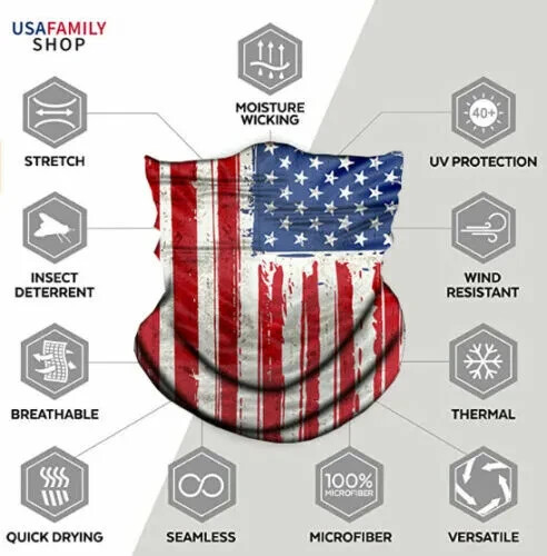 Neck Gaiter Face Mask Fishing Sun Headwear Protection Liberty Graffiti