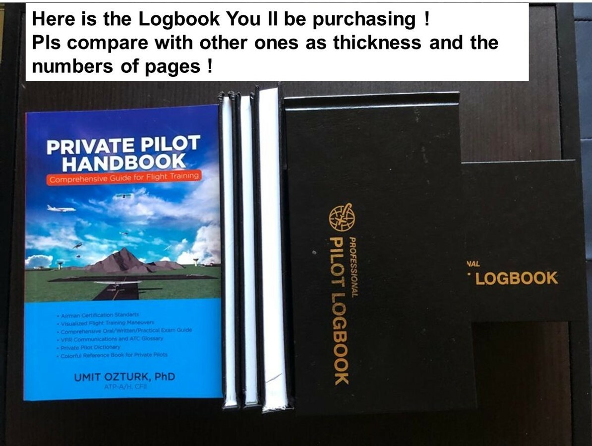 FAA Standard Professional Pilot Logbook, Black, 658 Entries, Black, Hardcover