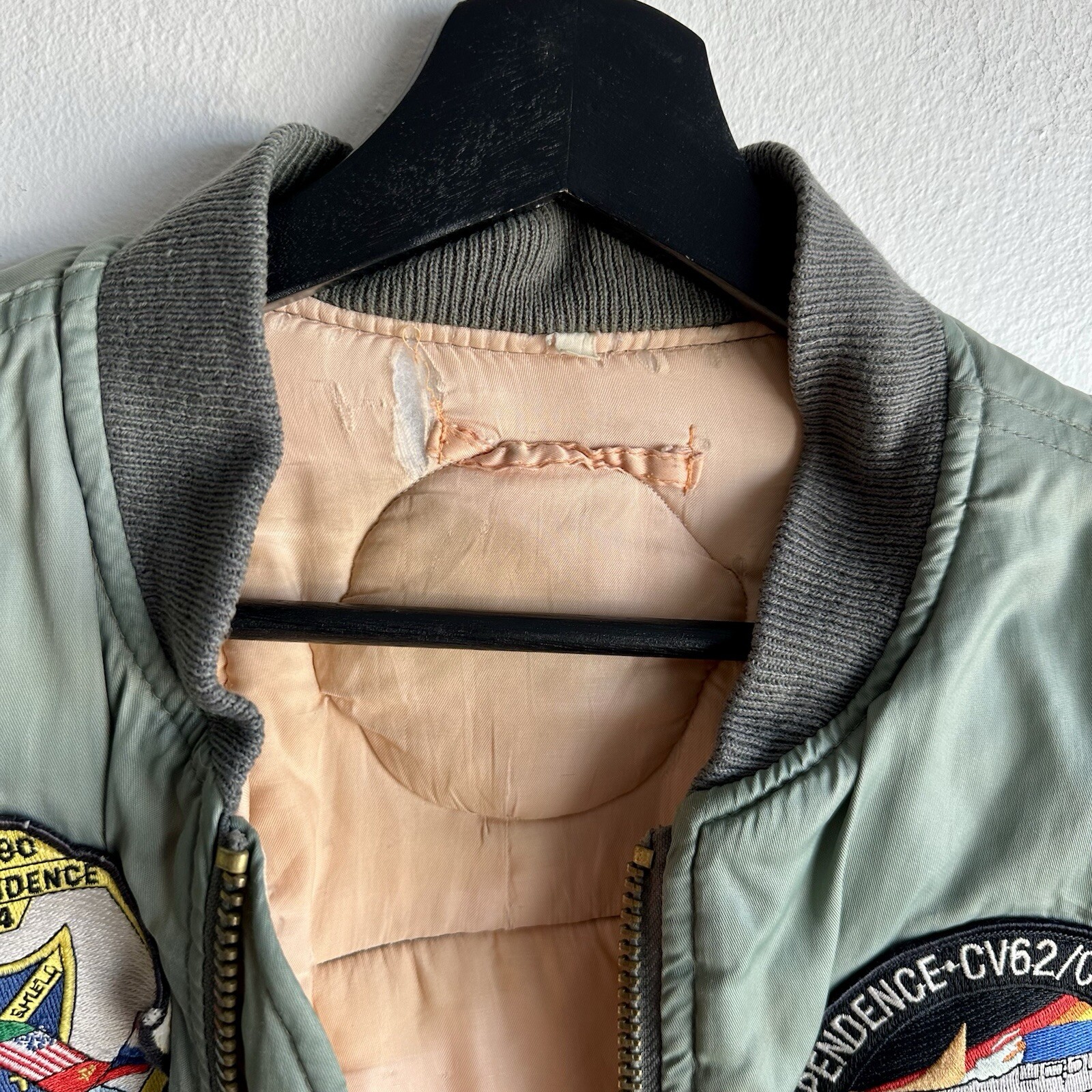 Desert Storm Patched Souvenir Flight Jacket Pilot Original Nylon
