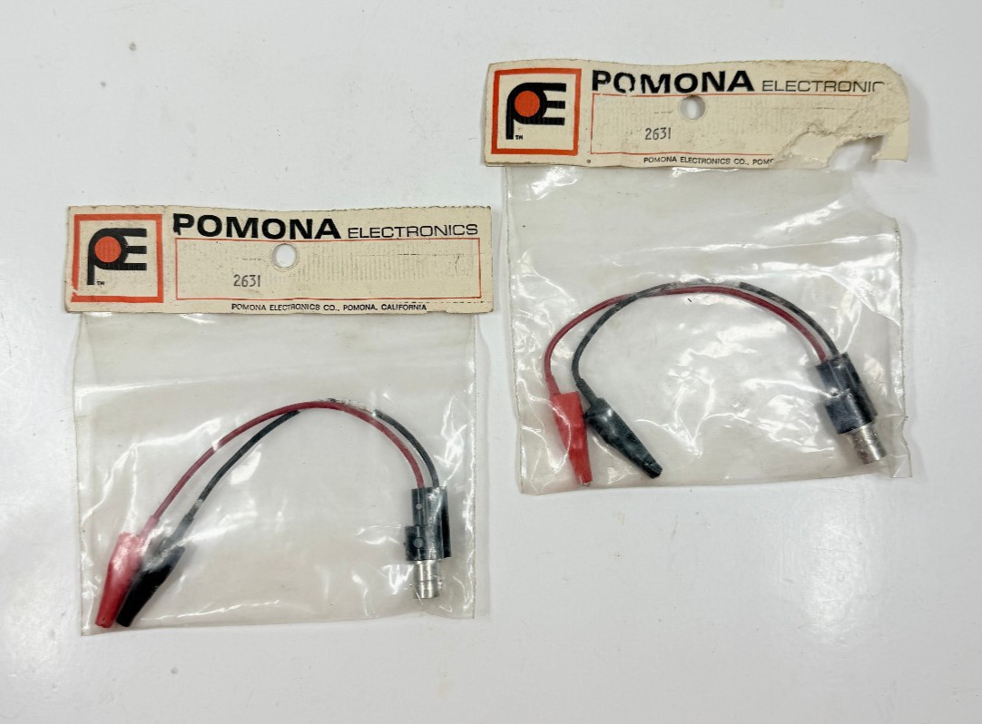 (x2) Pomona 2631 Test Clips BNC Female to Minigator Test Clips NOS New Old Stock