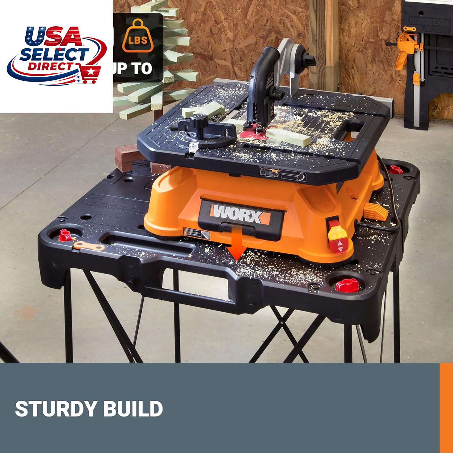 WX066 Sidekick Folding Work Table, Portable All-In-One Work Bench
