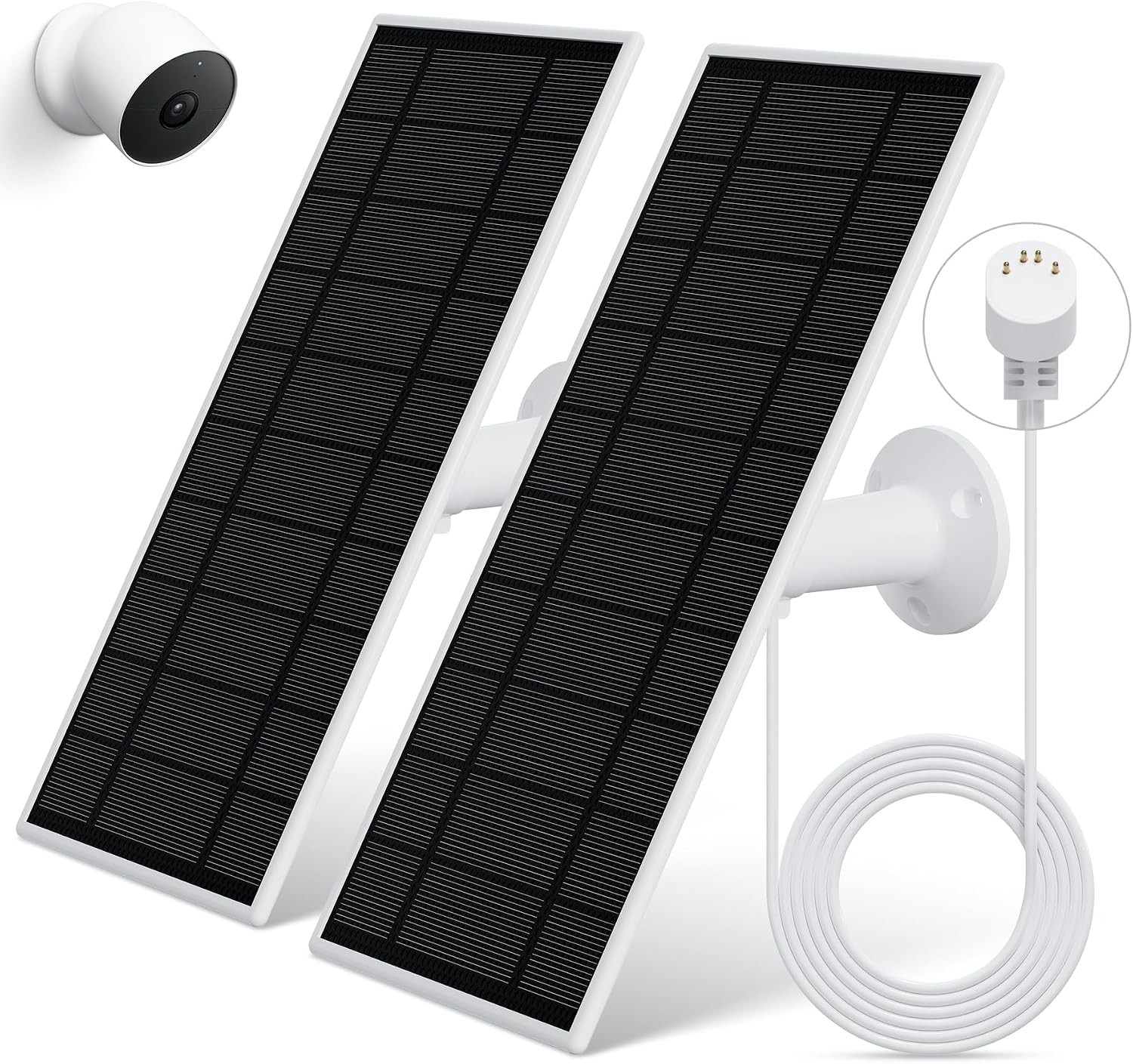 Solar Panel Google Nest Camera 2Pack Upgraded Solar Power Charger Google Nest