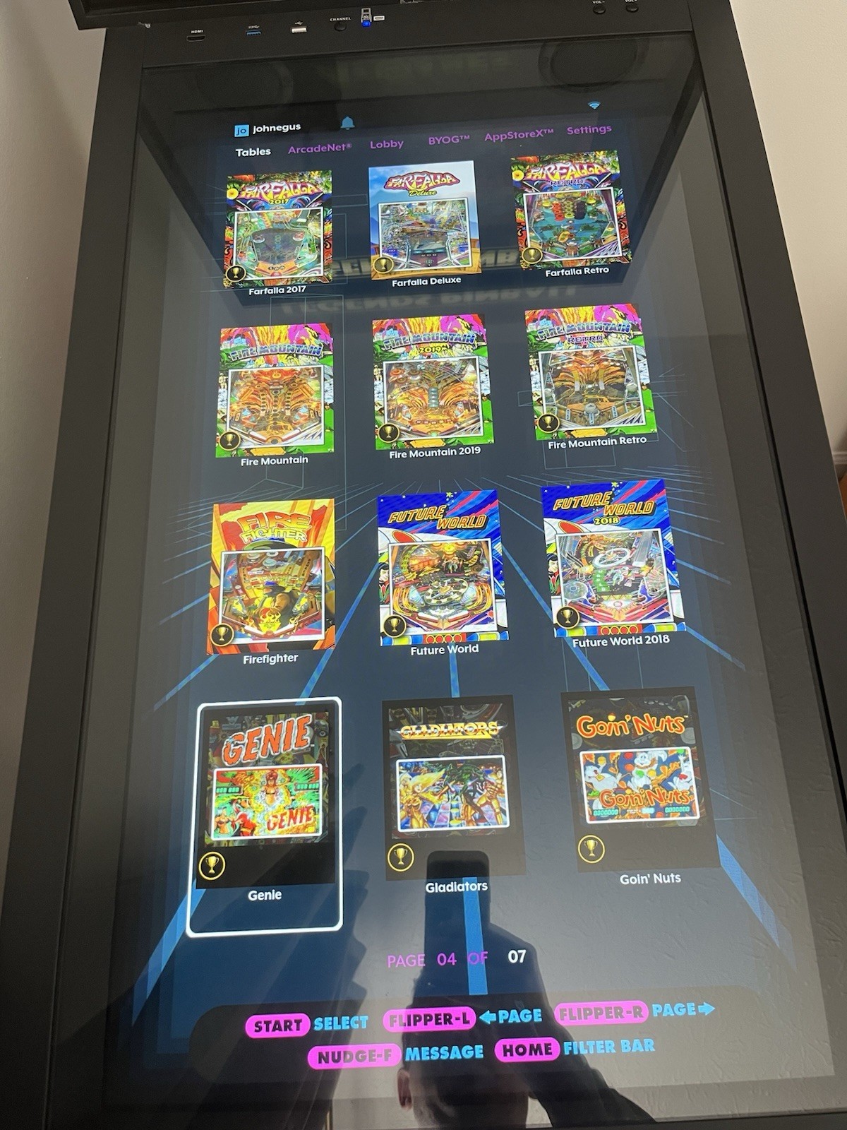atgames legends pinball HD with 84 tables installed