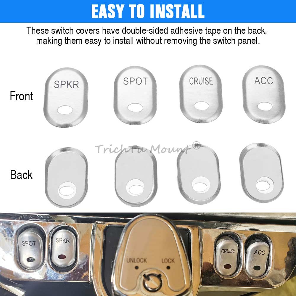 Chrome Brushed Panel Switch Cover For Harley Touring Electra Glide Ultra FLHTCU